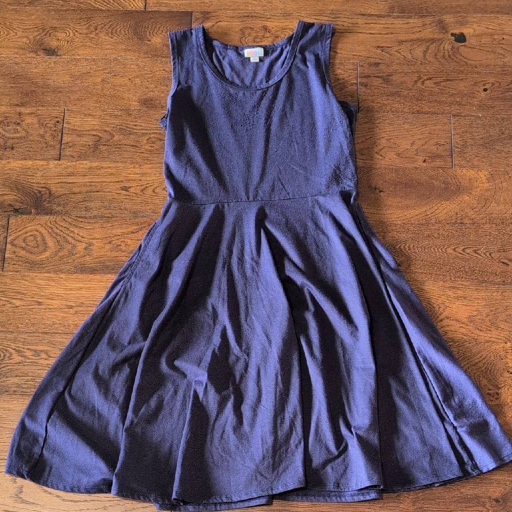 LuLaRoe Blue Pleated A-Line Dress